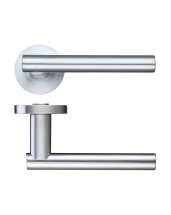 Zoo Hardware ZPZ090SC Lucca Lever On Round Screw On Rose Satin Chrome