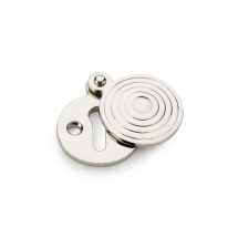 STANDARD PROFILE ROUND ESCUTCHEON WITH CHRISTOPHER DESIGN COVER POLISHED NICKEL AW382PN