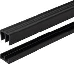 PLASTIC DOUBLE TOP TRACK 4mm GLASS BLACK 2440mm(Restricted Delivery)