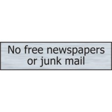 NO FREE NEWSPAPERS OR JUNK MAIL 200mm x 50mm