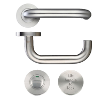 Zoo Hardware ZCS030LLSS 19MM LIFT TO LOCK TUBULAR RETURN TO DOOR LEVER SET PUSH ON ROSE