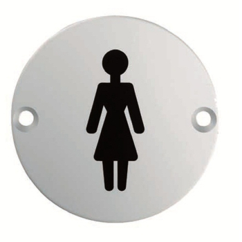 EUROSPEC STEELWORX SIGNAGE SYMBOL FEMALE 76mm dia