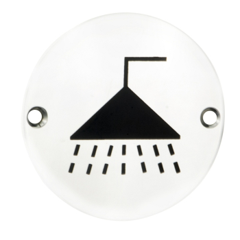 EUROSPEC STEELWORX SIGNAGE SYMBOL SHOWER 76mm dia EUROSPEC STEELWORX SIGNAGE SYMBOL SHOWER 76mm dia