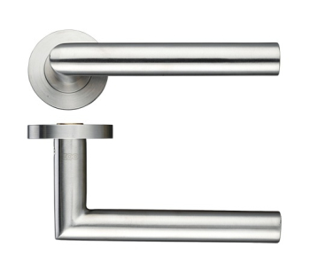 ZOO HARDWARE ZPS010SS 19m MITRED LEVER SCREW ON ROSE SATIN STAINLESS STEEL