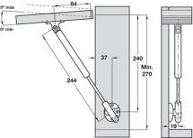 HAFELE AUTOMATIC OPENING LID STAY FOR WOODEN/ALUMINIUM FRAME DOORS 244mm 372.00.702 HAFELE AUTOMATIC OPENING LID STAY FOR WOODEN/ALUMINIUM FRAME DOORS 244mm 372.00.702