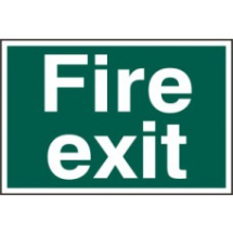 FIRE EXIT TEXT ONLY PVC 300mm x 200mm