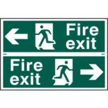 Fire exit man running arrow PVC left/right 300mm x200mm 2per Sheet