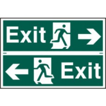 Exit man running arrow left/ right PVC 300mm x 200mm 2 per sheet
