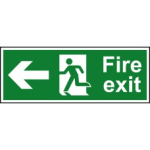 FIRE EXIT MAN ARROW LEFT RPVC 400mm x 150mm