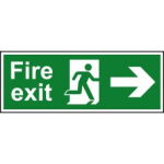FIRE EXIT MAN ARROW RIGHT 400mm x 150mm