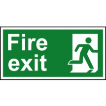 Fire exit Man right RPVC 300mm x 150mm