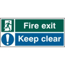 FIRE EXIT KEEP CLEAR RPVC 600mm x 200mm