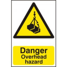 DANGER OVERHEAD HAZARD PVC 200mm x 300mm