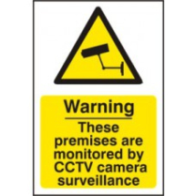 WARNING THESE PREMISES ARE MONITORED BY CCTV CAMERA SURVEILLANCE PVC 200mm x 300m