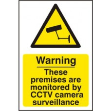 WARNING THESE PREMISES ARE MONITORED BY CCTV CAMERA SURVEILLANCE PVC 200mm x 300m WARNING THESE PREMISES ARE MONITORED BY CCTV CAMERA SURVEILLANCE PVC 200mm x 300m