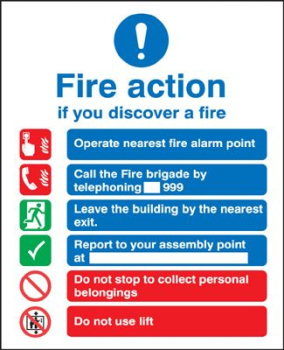 Fire Action Notice 200mm x 300mm