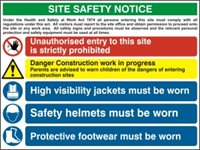 SITE SAFETY COMPOSITE SIGN RPVC 800mm x 600mm