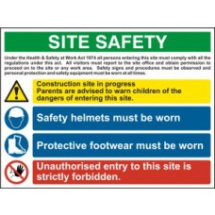 SITE SAFETY COMPOSITE SIGN RPVC 800mm x 600mm