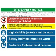 COMPOSITE SITE SAFETY SIGN FMX 800mm x 600mm
