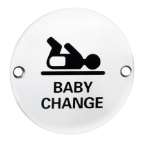 EUROSPEC STEELWORX SIGNAGE SYMBOL BABY CHANGE 76mm dia