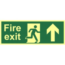 Photluminescent Fire Exit Sign (Arrow Up)   400x150mm (12414)