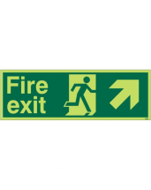 Photluminescent Fire Exit Sign (Diag Up R)  400x150mm (12412)