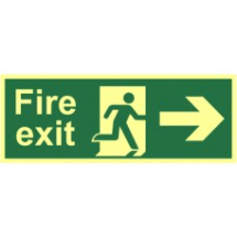 Photluminescent Fire Exit Sign (Right)      400x150mm (12410)