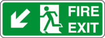 inchRunning Maninch (Diagonal Down Left Arrow) Fire Exit Sign