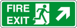 "Running Man" (Diagonal Up Right) Fire Exit Sign