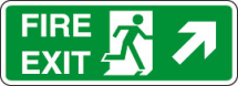 inchRunning Maninch (Diagonal Up Right) Fire Exit Sign