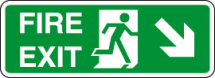 inchRunning Maninch (Diagonal Down Right) Fire Exit Sign