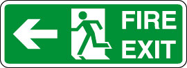 InchRunning ManInch (Man Facing Left) Fire Exit Sign