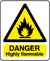 inchDanger Highly Flammableinch Sign inchDanger Highly Flammableinch Sign