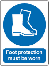 inchFoot Protection Must Be Worninch Sign inchFoot Protection Must Be Worninch Sign