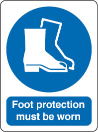 InchFoot Protection Must Be WornInch Sign InchFoot Protection Must Be WornInch Sign