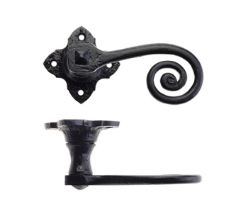 Foxcote Foundries FF400 Curl Tail Lever On Square Rose Foxcote Foundries FF400 Curl Tail Lever On Square Rose