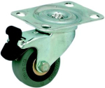 HAFELE 50mm SINGLE WHEEL CASTOR SWIVEL WITH BRAKE WHEEL PLATE FIXING 663.16.910 EACH