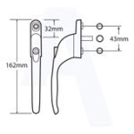 SECURISTYLE VIRAGE IN LINE ESPAG LOCKING HANDLE WHITE