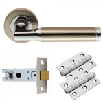 CARLISLE BRASS BELAS LEVER ON ROSE LATCH PACK GK006SNCP SATIN NICKEL/POLISHED CHROME