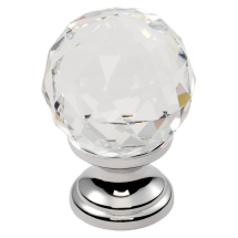 35mm CRYSTAL FACETED KNOB FTD670C-CTC (Clear Translucent Chrome)