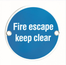 EUROSPEC FIRE ESCAPE KEEP CLEAR 76mm Dia SEX1021BSS BRIGHT STAINLESS STEEL