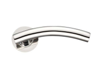 ARCHED T-BAR LEVER ON ROUND ROSE ZCS120PSS (POLISHED STAINLESS)