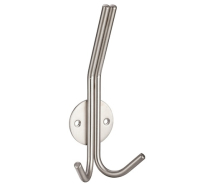 ZAS71 DOUBLE HAT AND COAT HOOK SATIN STAINLESS STEEL