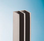 ALUMINIUM DOUBLE TOP GLASS TRACK 2.0M POL ALUM BO634024P 6mm GLASS