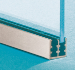 ALUMINIUM DOUBLE BOTTOM GLASS TRACK 2.0M POL ALUM BO634020P 6mm GLASS