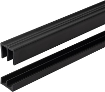 PLASTIC DOUBLE TOP TRACK 4mm GLASS BLACK 2440mm