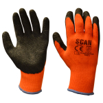 SCAN KNITSHELL THERMAL GLOVES ORANGE/BLACK LARGE SCAGLOKSTHER