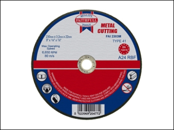 FAITHFULL METAL CUT OFF DISC 230 X 3.2 X 22mm FAITHFULL METAL CUT OFF DISC 230 X 3.2 X 22mm
