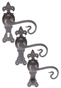 Carlisle Brass Ludlow Black Antique Curly Tail Lever On Fleur Dy Lys Backplate Carlisle Brass Ludlow Black Antique Curly Tail Lever On Fleur Dy Lys Backplate