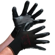 Warrior Black Nitrile Coated Gloves
